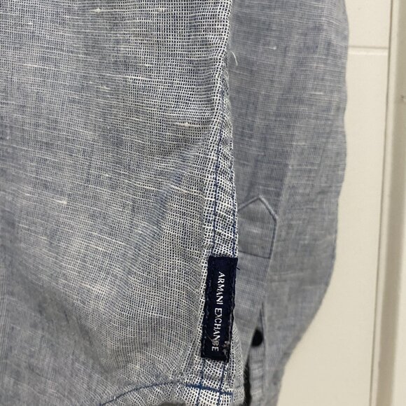 Armani Exchange Slim Dress Shirt in Grey - Picture 5 of 7